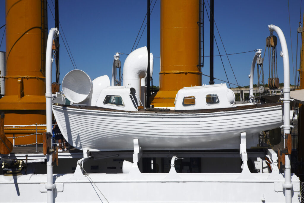 Argentina, Buenos Aires Province, Buenos Aires. Fragata Sarmiento, an historic saling ship moored on the dock side of Puerto Madero.