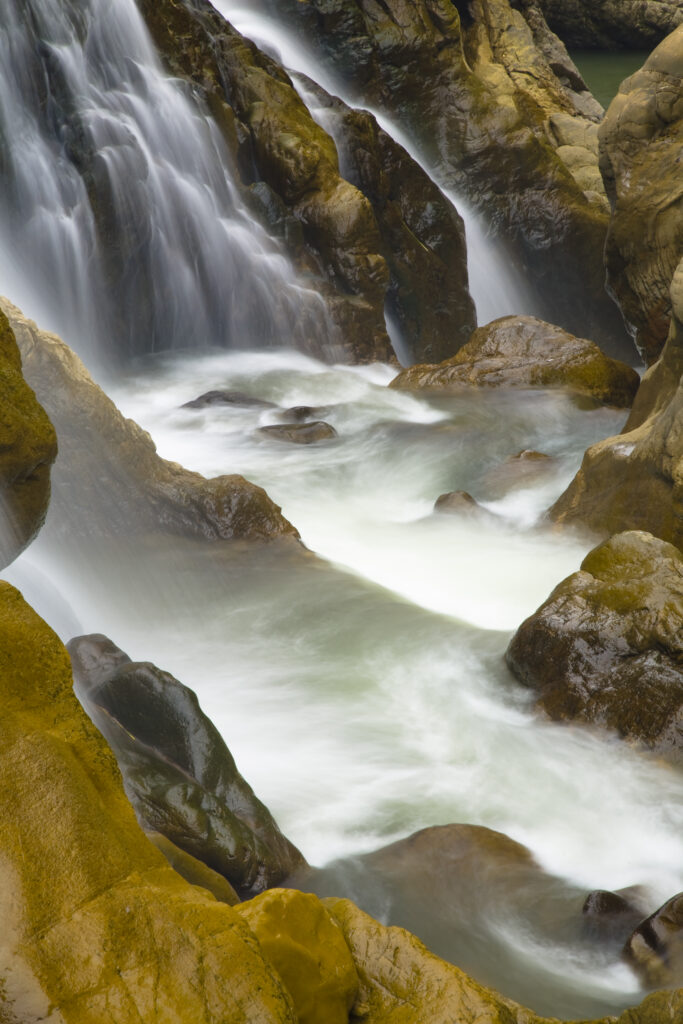 Vietnam, Northern Vietnam, Sapa. Cat Cat Falls, a waterfall in Cat Cat village near Sapa.