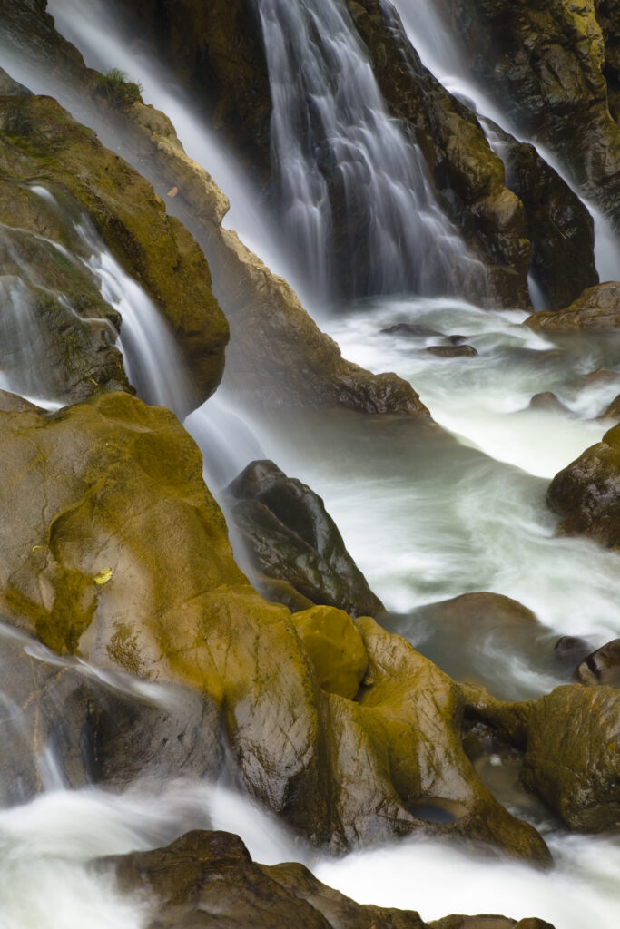 Vietnam, Northern Vietnam, Sapa. Cat Cat Falls, a waterfall in Cat Cat village near Sapa.