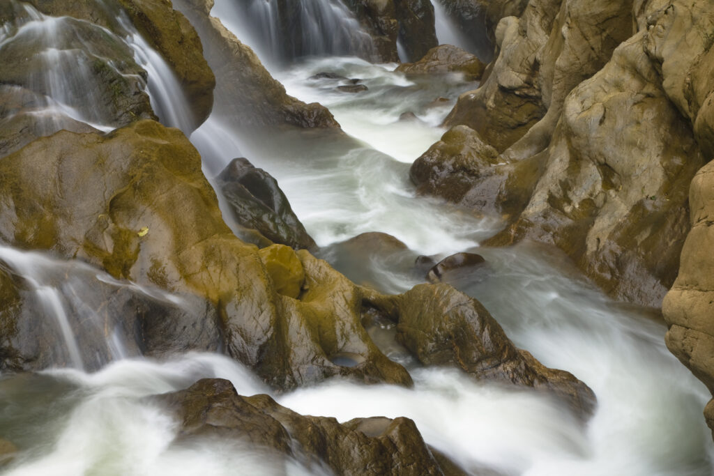 Vietnam, Northern Vietnam, Sapa. Cat Cat Falls, a waterfall in Cat Cat village near Sapa.