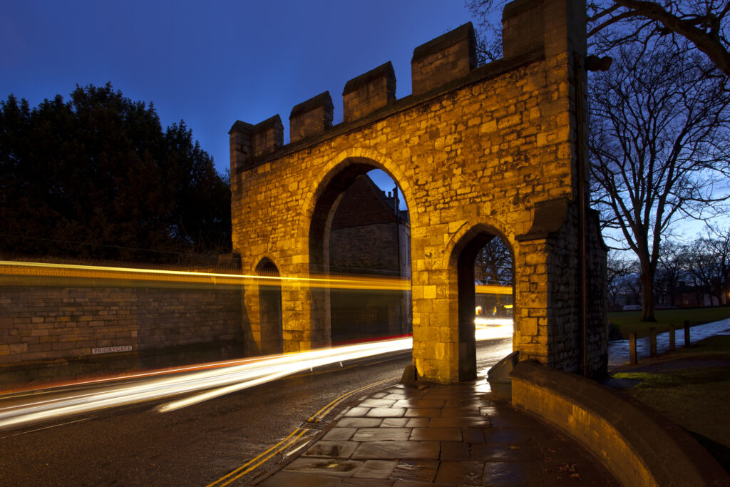 England, Lincolnshire, Lincoln. Priory Gate near Lincoln Cathedral.