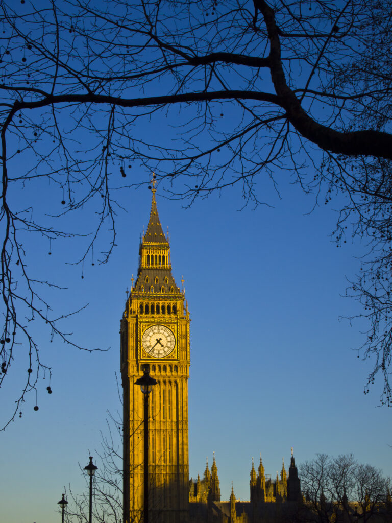 England, Greater London, City of Westminster. The iconic Big Ben also known as the Clock Tower, part of the House of Parliament building (also known as the Palace of Westminster), located in the City of Westminster, London.