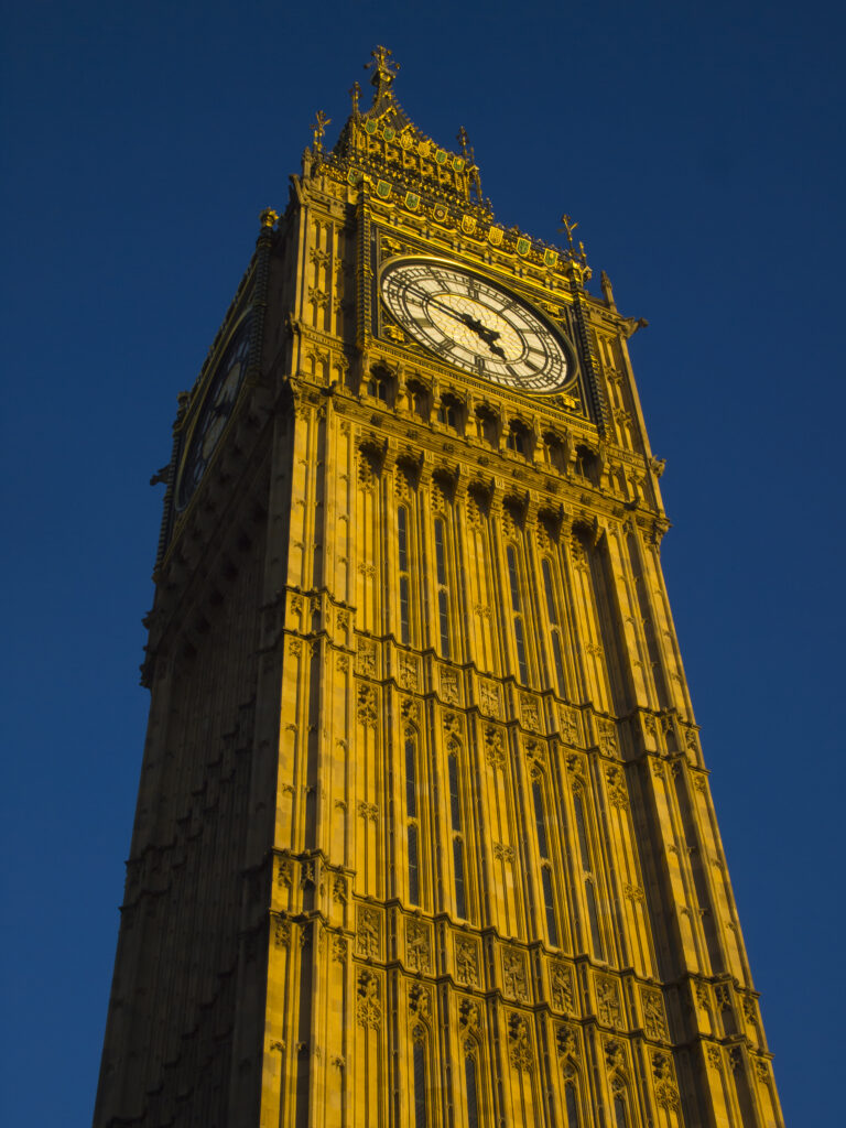 England, Greater London, City of Westminster. The iconic Big Ben also known as the Clock Tower, part of the House of Parliament building (also known as the Palace of Westminster), located in the City of Westminster, London.