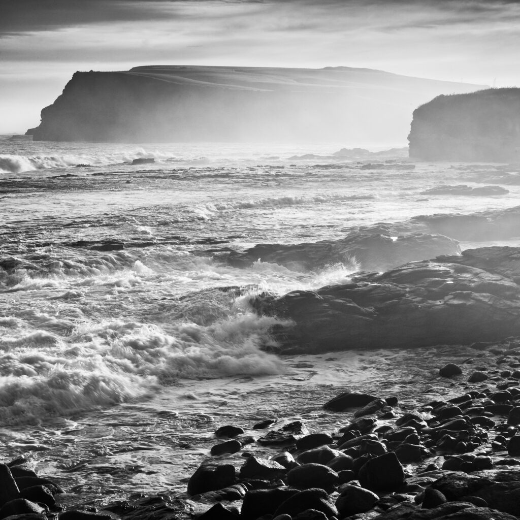 New Zealand, Southland, The Catlins. View looking towards Curio Bay from South Head.