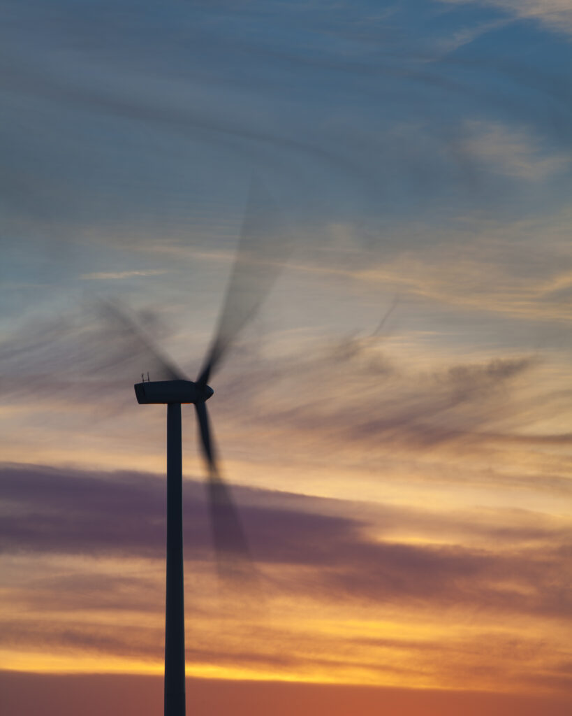 England, Northumberland, Lynemouth. Wind turbines / wind farm located near Ashington, owned and installation started by ScottishPower Renewables in 2011 - Completed in 2012.