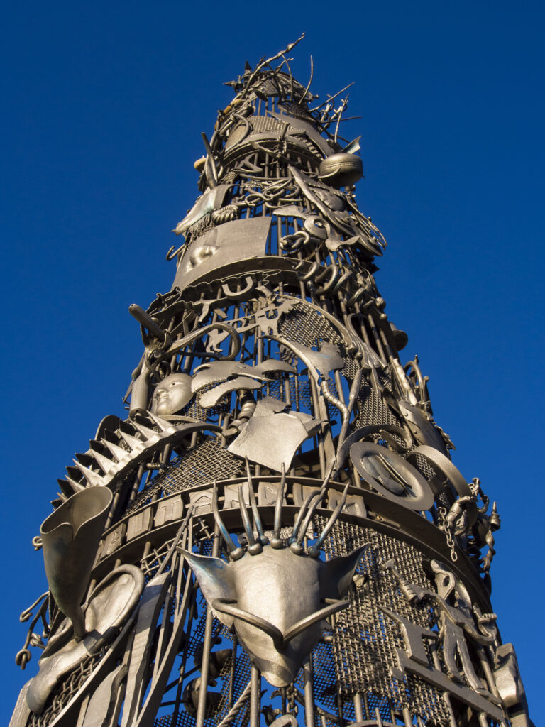 England, Tyne and Wear, Newcastle Upon Tyne. Metal sculpture called the Blacksmiths Needle made by Members of the British Association of Blacksmith Artists in 1996.