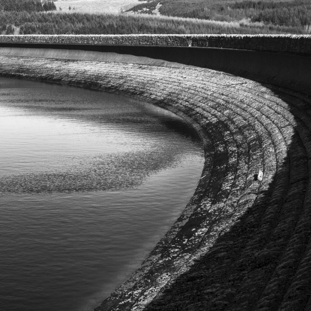 England, Northumberland, Kielder Water & Forest Park. Dam on Kielder Water - the largest artificial lake in the UK by capacity.