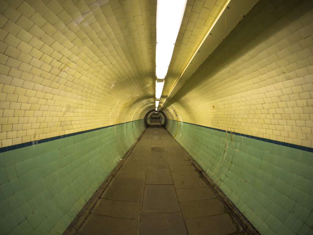 England, Tyne & Wear, Newcastle Upon Tyne. The Tyne Pedestrian and Cyclist Tunnels (TPCT), opened on 24th July 1951, running under the River Tyne between Howdon in North Tyneside and Jarrow in South Tyneside.