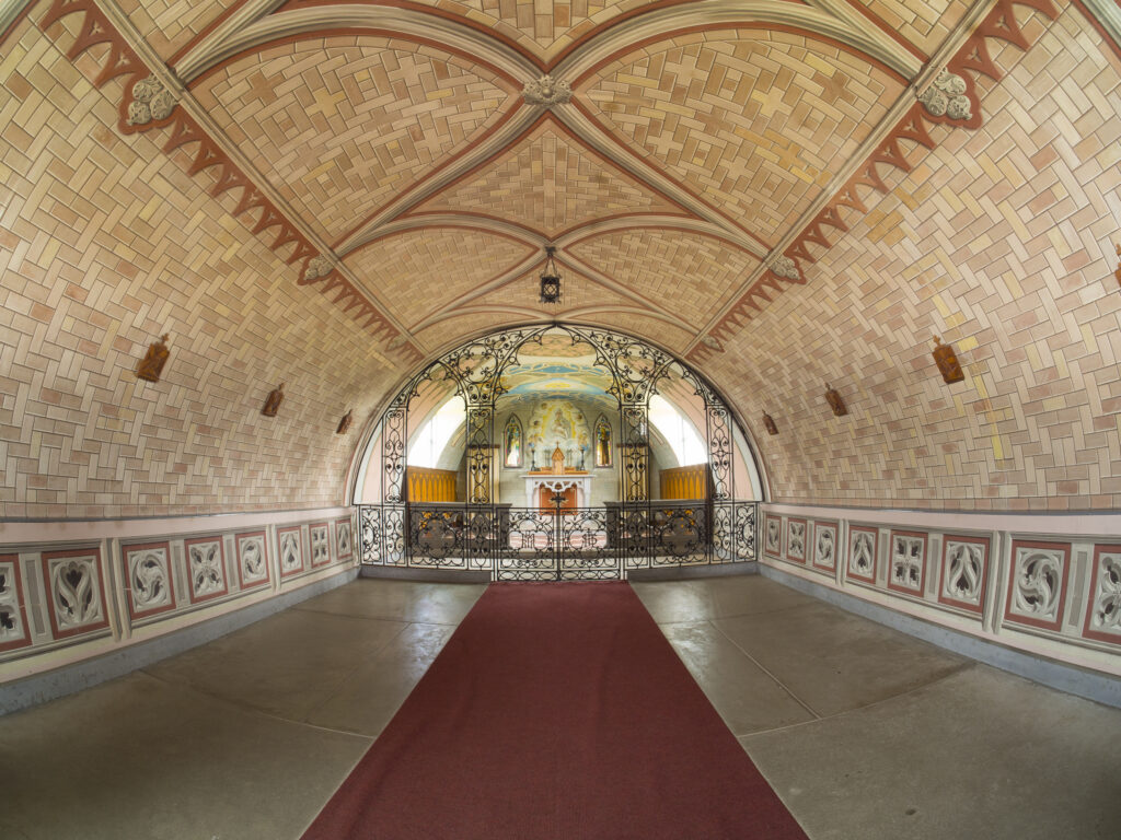 Scotland, Orkney Islands, Italian Chapel. The Italian Chapel on Lamb Holm part of the Orkney Islands, built and decorated by italian prisoners of war during the second world war in 1942.