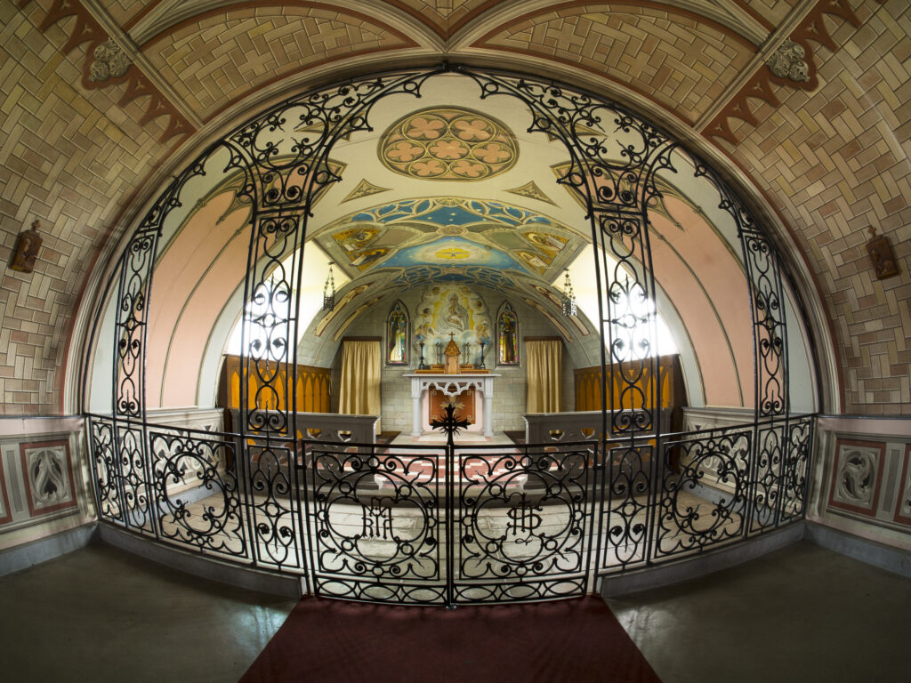Scotland, Orkney Islands, Italian Chapel. The Italian Chapel on Lamb Holm part of the Orkney Islands, built and decorated by italian prisoners of war during the second world war in 1942.