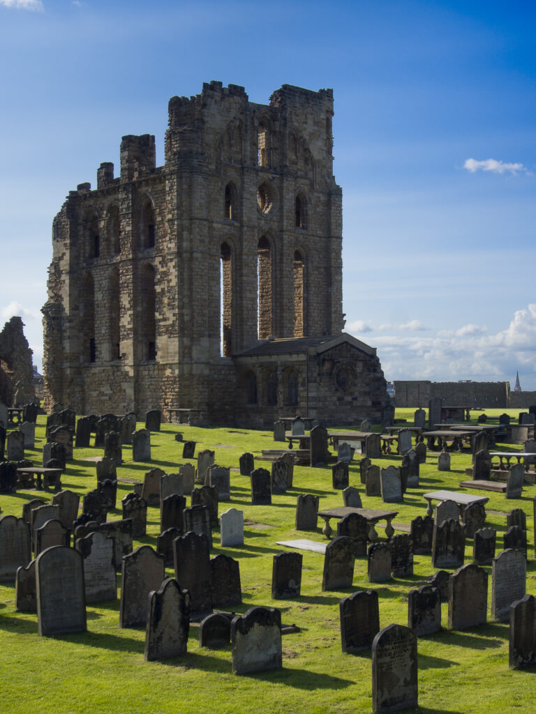 England, Tyne and Wear, Tynemouth Castle and Priory. Tyneouth Priory located on headland near the mouth of the River Tyne near Newcastle Upon Tyne.