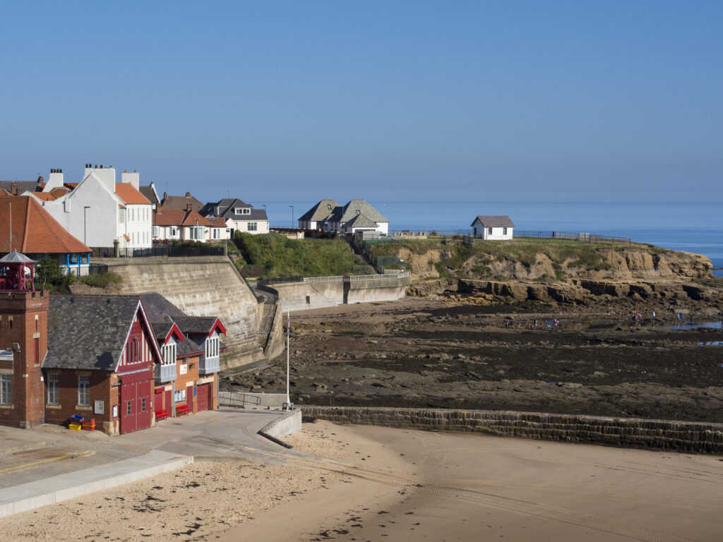 England, Tyne and Wear, Cullercoats. Cullercoats Bay, a popular coastal area on the North Tyneside Coast near Newcastle.