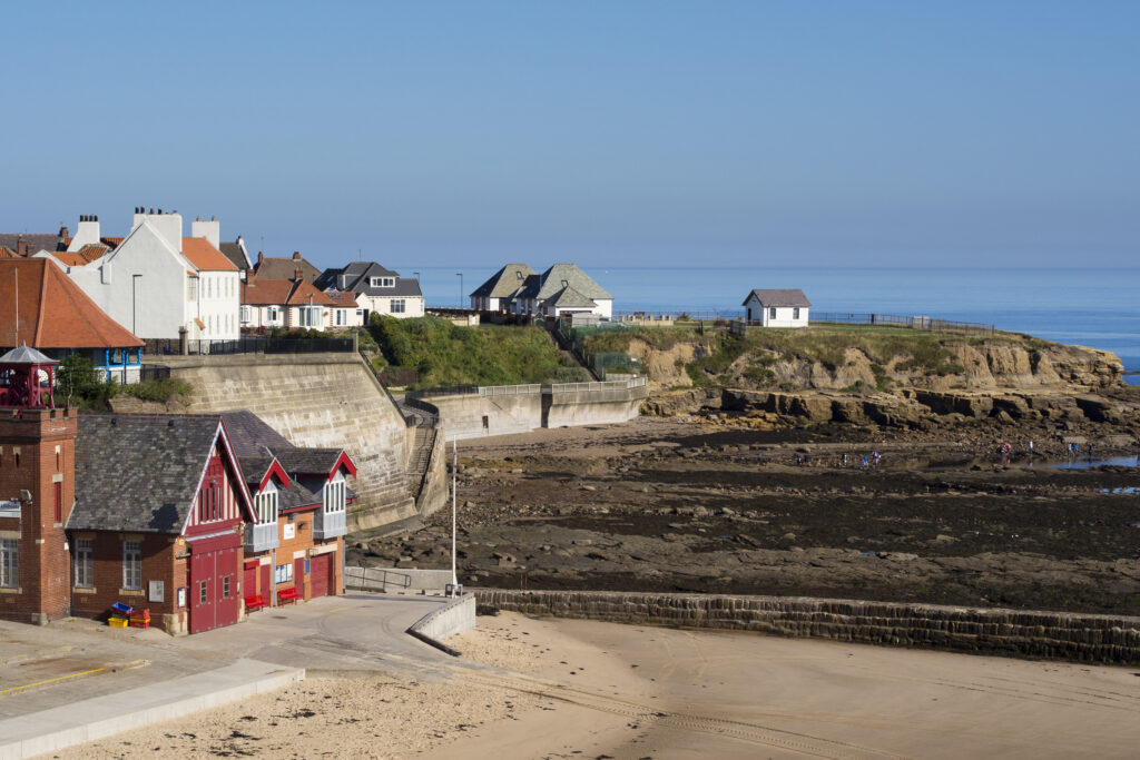 England, Tyne and Wear, Cullercoats. Cullercoats Bay, a popular coastal area on the North Tyneside Coast near Newcastle.
