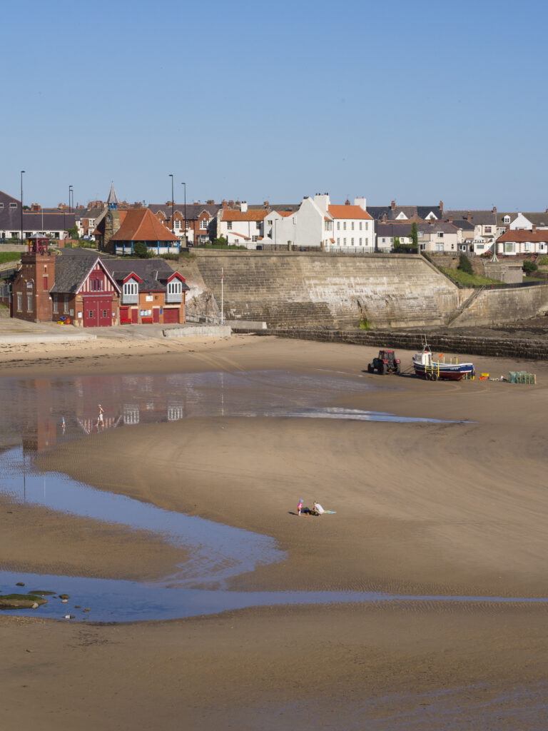 England, Tyne and Wear, Cullercoats. Cullercoats Bay, a popular coastal area on the North Tyneside Coast near Newcastle.