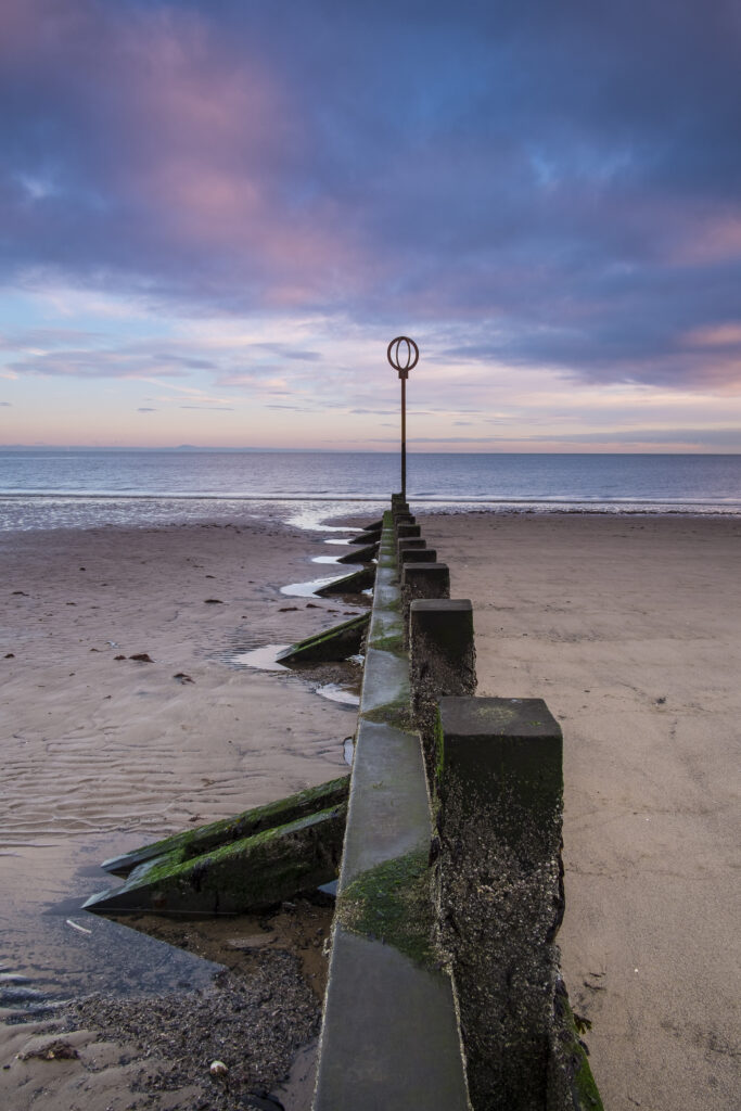 Scotland, Edinburgh, Portobello. Sunrise at Portobello, often referred to as the Edinburgh Seaside.