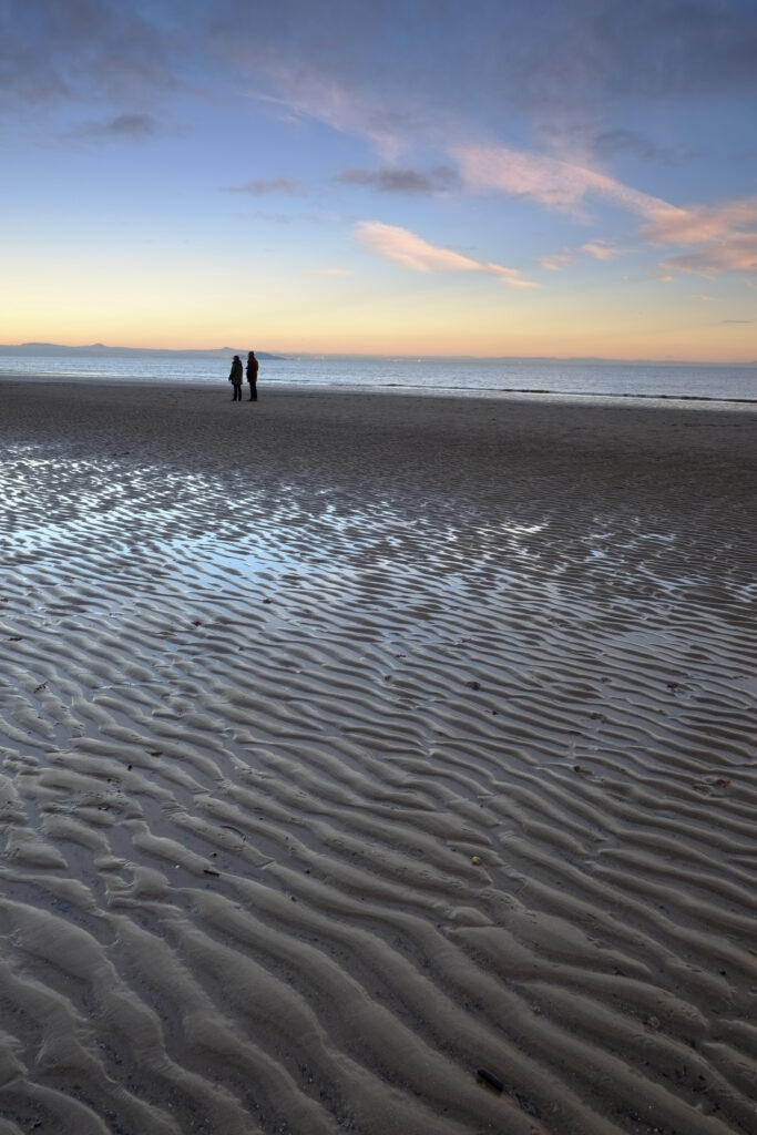 Scotland, Edinburgh, Portobello. Sunrise at Portobello, often referred to as the Edinburgh Seaside.