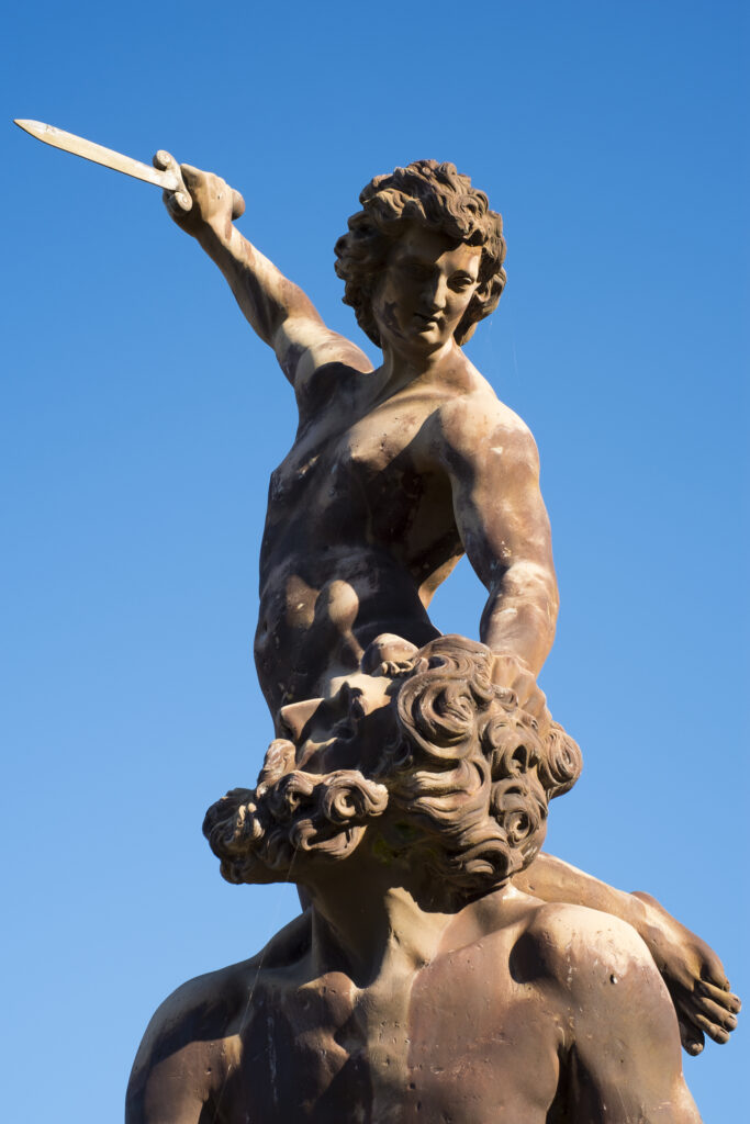 England, Northumberland, Seaton Delaval Hall. Statue in the grounds of Seaton Delaval Hall, considered to be Sir John Vanburgh's final masterpiece.