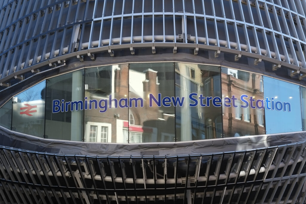 England, West Midlands, Birmingham City. The new, modern, Birmingham New Street Train Station.