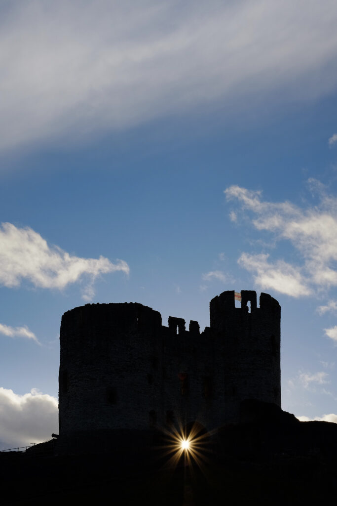 England, West Midlands, Dudley. Sunset behind Dudley Castle, an historic ruined castle and house with a zoo within its grounds.