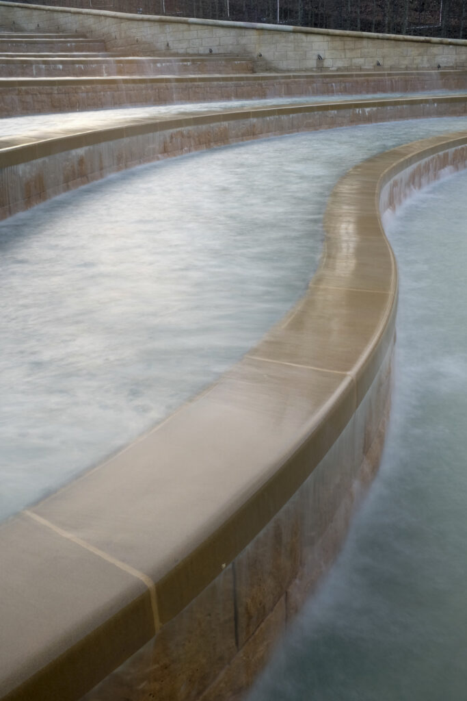England, Northumberland, Alnwick Gardens. Water feature at the Alnwick Gardens near Alnwick Castle.
