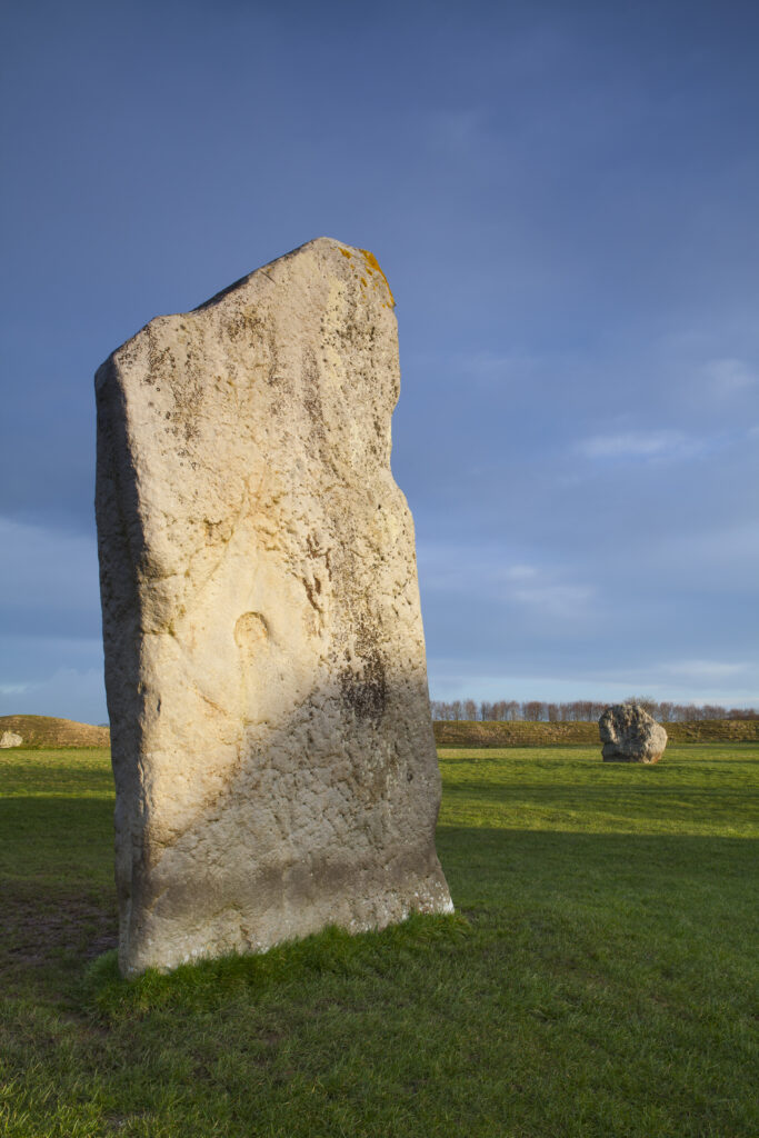 England, Wiltshire, Stonehenge & Avebury World Heritage Site (WHS). Prehistoric standing stones within the Northern Inner Circle, situated within the North East Sector of the Avebury Stone Circle.