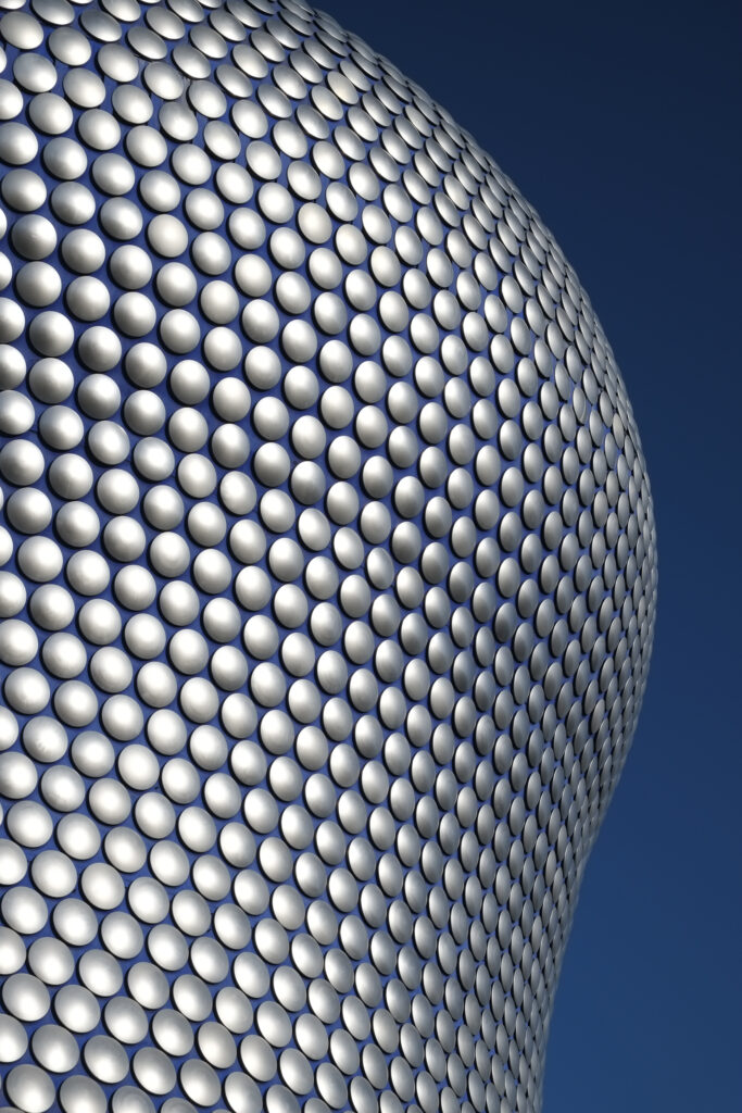 England, West Midlands, Birmingham City. Abstract shapes of the modern Selfridges building, part of the Bull Ring shopping centre in Birmingham.