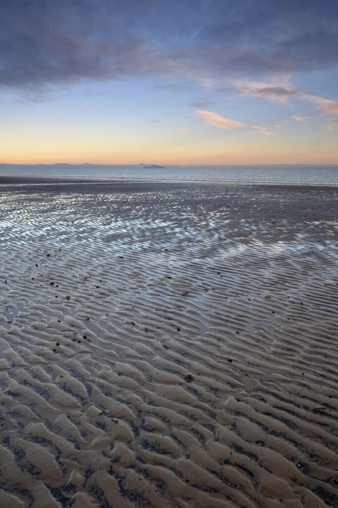 Scotland, Edinburgh, Portobello. Sunrise at Portobello, often referred to as the Edinburgh Seaside.