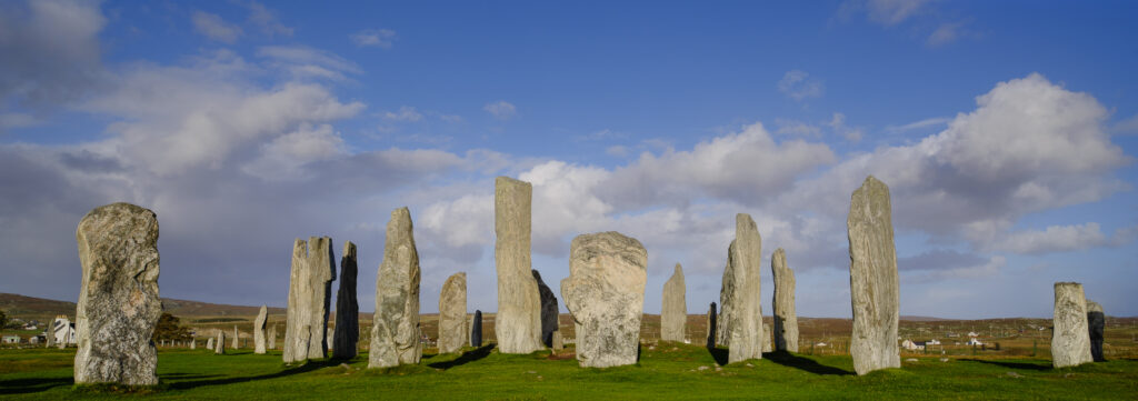 Scotland, The Isle of Lewis, Callanish Stone Circle. Callanish Stone Circle, a famous neolithic monument located on the Isle of Lewis in the chain of islands known as the Outer Hebrides.