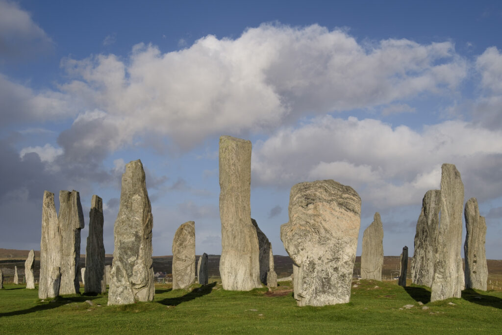 Scotland, The Isle of Lewis, Callanish Stone Circle. Callanish Stone Circle, a famous neolithic monument located on the Isle of Lewis in the chain of islands known as the Outer Hebrides.
