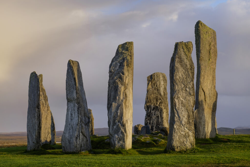 Scotland, The Isle of Lewis, Callanish Stone Circle. Callanish Stone Circle, a famous neolithic monument located on the Isle of Lewis in the chain of islands known as the Outer Hebrides.
