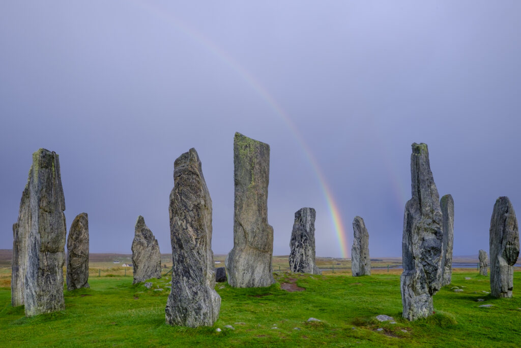 Scotland, The Isle of Lewis, Callanish Stone Circle. Callanish Stone Circle, a famous neolithic monument located on the Isle of Lewis in the chain of islands known as the Outer Hebrides.