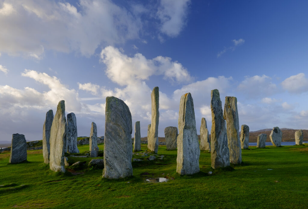 Scotland, The Isle of Lewis, Callanish Stone Circle. Callanish Stone Circle, a famous neolithic monument located on the Isle of Lewis in the chain of islands known as the Outer Hebrides.