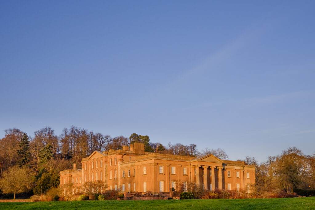 England, Staffordshire, Himley Hall. Himley Hall is a Grade II listed building located in Staffordshire, near to the town of Dudley and the city of Wolverhampton.