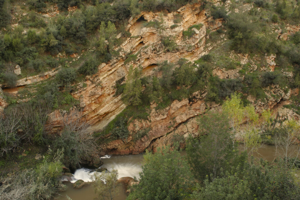 Morocco, Central Morocco, The Ouzoud Gorge. A rock formation found downstream of the Cascades d'Ouzoud.