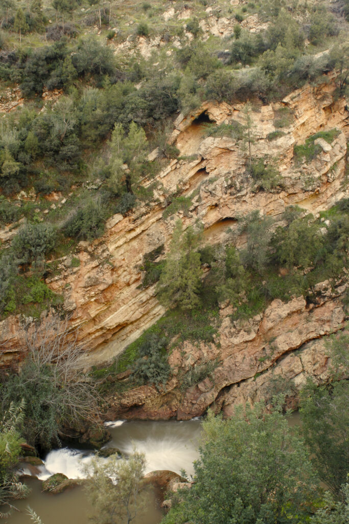 Morocco, Central Morocco, The Ouzoud Gorge. A rock formation found downstream of the Cascades d'Ouzoud.