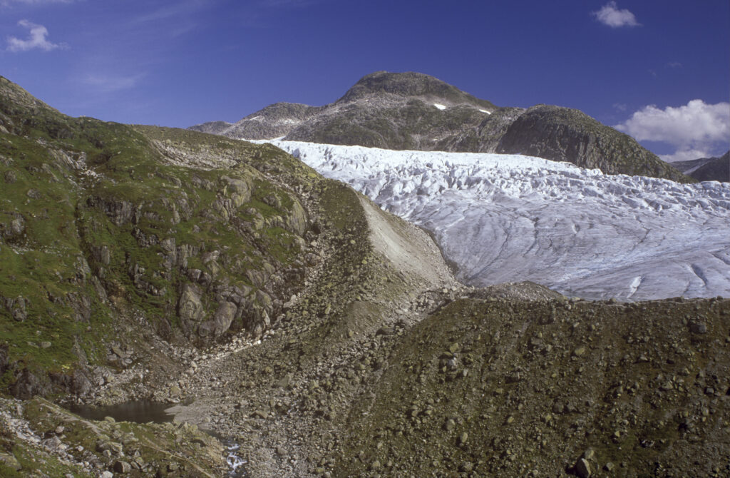 NORWAY, Sogn Og Fjordane, Jostedalsbreen National Park. Flatbreen Glacier and surrounding landscape of this wild national park
