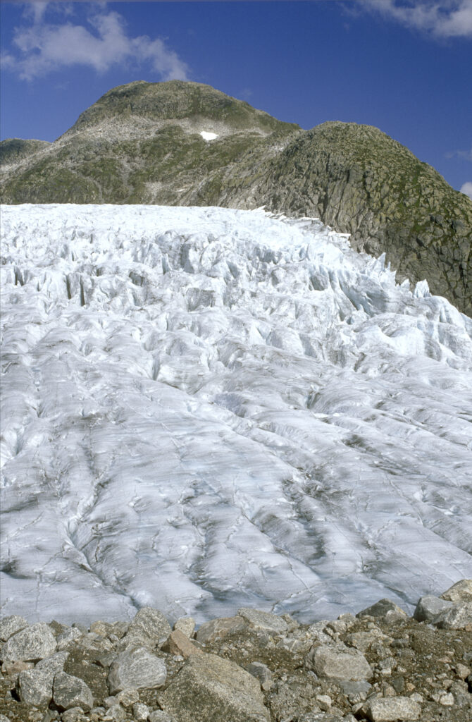 NORWAY, Sogn Og Fjordane, Jostedalsbreen National Park. Flatbreen Glacier one of the many to be found in this popular national park.