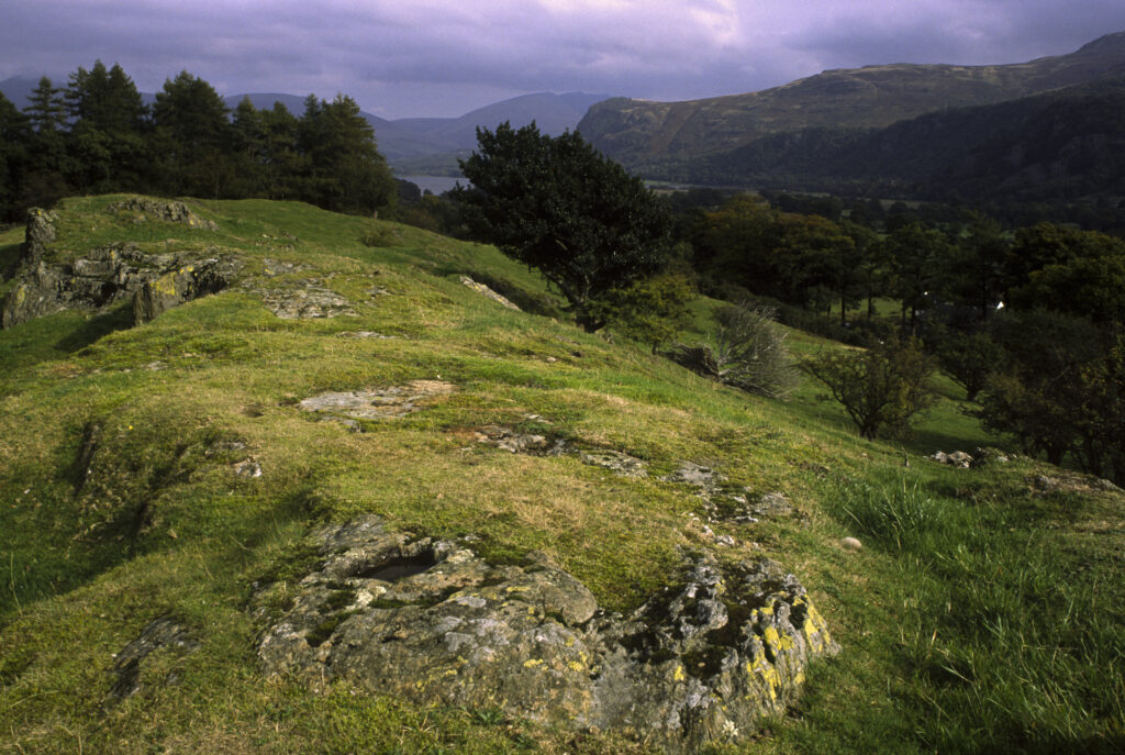 ENGLAND, Cumbria, Lake District National Park. View looking towards Derwentwater from hillside near to the Grange