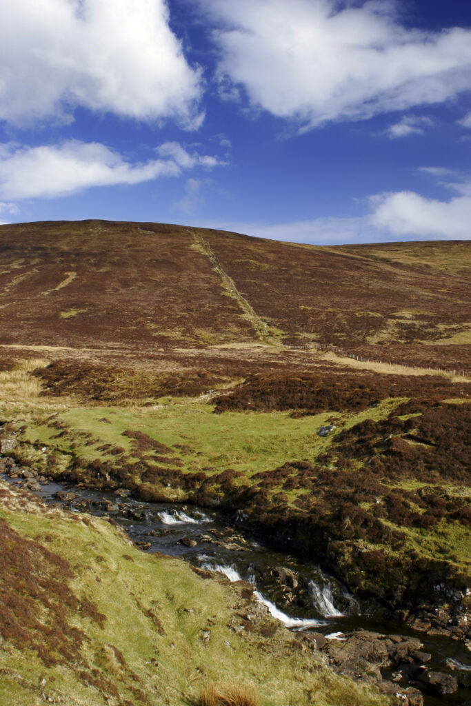 Scotland Isle Of Skye Uig A small highland stream running through the hills near the Trotternish ridge