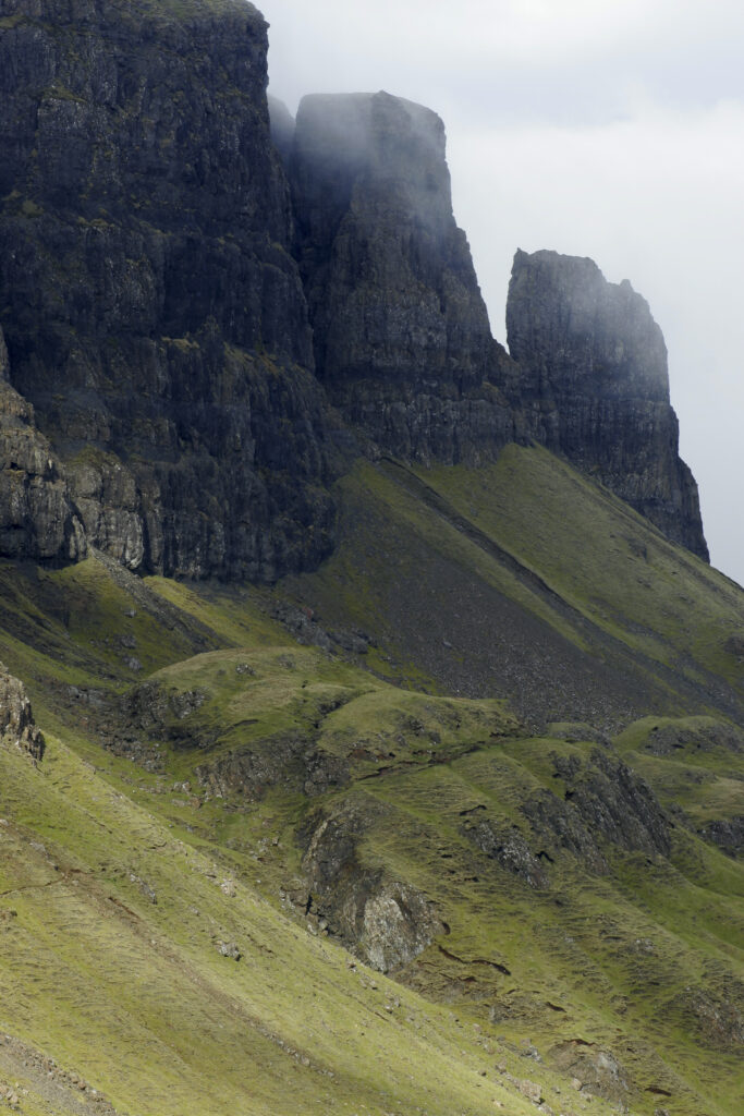 Scotland Isle Of Skye Trotternish ridge The impressive features of the Quiraing and the surrounding mountain scenery