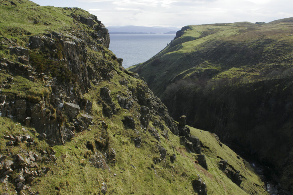 Scotland Isle of Skye Inver tote The gorge formed by the river Lealt running near inver tote