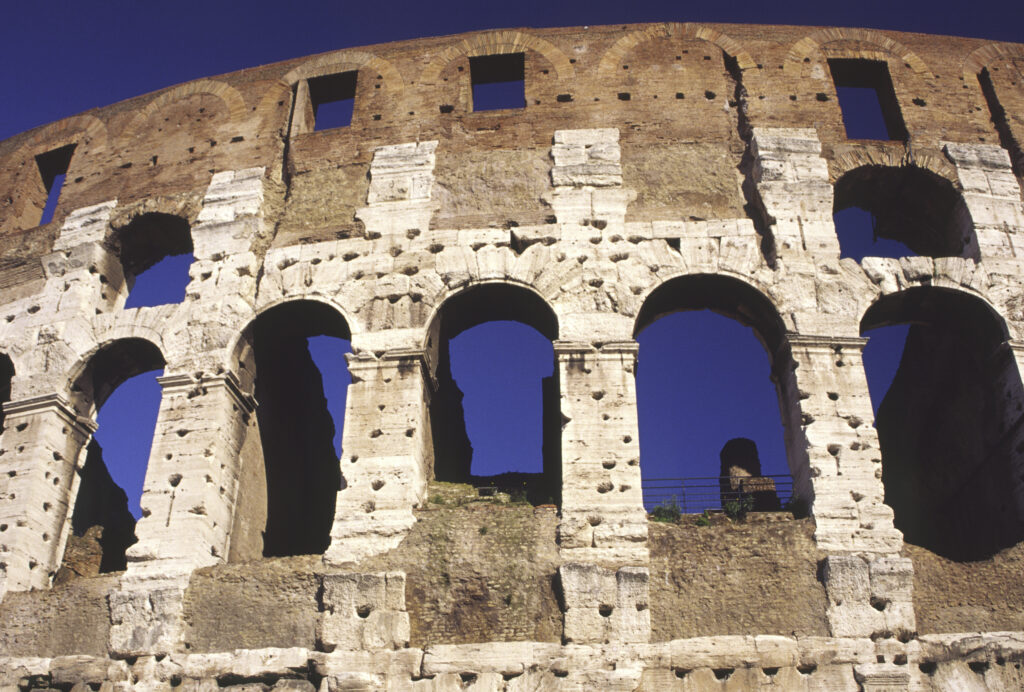 italy, Lazio, Rome. The Colosseum a world heritage site in Lazio Rome