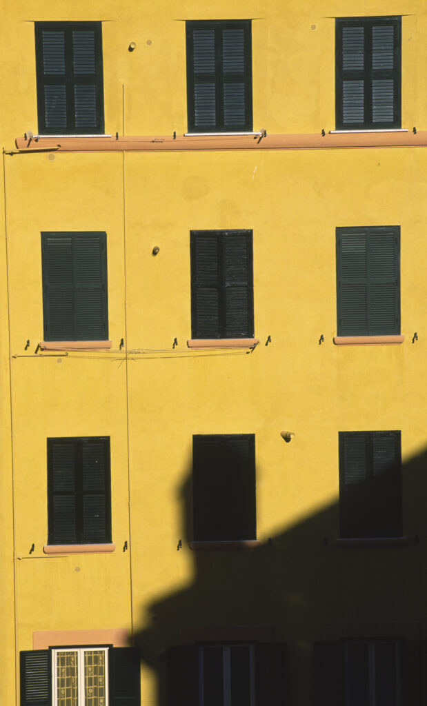 Italy, Lazio, Rome. The typical architecture and colours of Italian homes and flats in the city.
