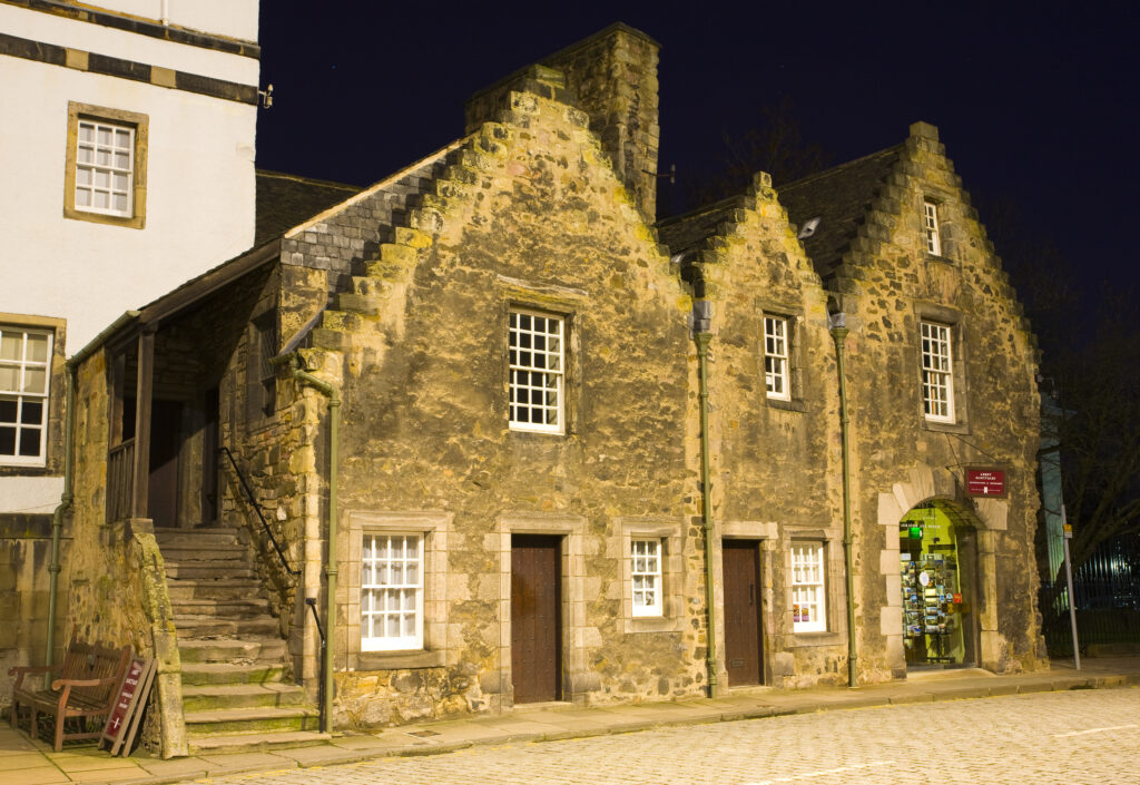 Scotland, Edinburgh, Holyrood. The Abbey Sanctuary at Holyrood offered a five mile defined area where those in need were provided protection from their pursuers.
