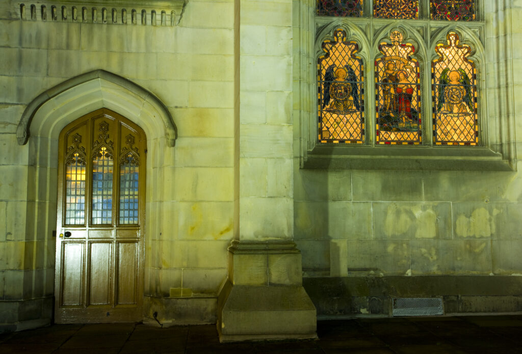 Scotland, Edinburgh, Princes Street. The foundations for the Gothic style Church of St. John the Evangelist were laid in March 1816, with the building finally consecrated in 1818.