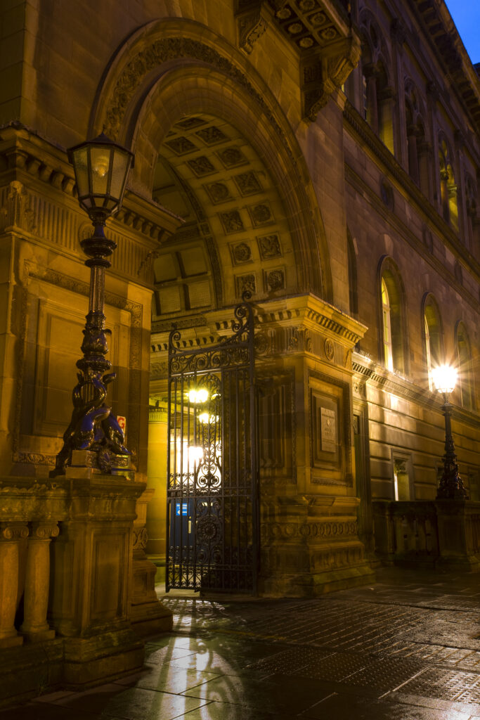 Scotland, Edinburgh, Edinburgh City. Grand entrance to the University of Edinburgh Medical School.