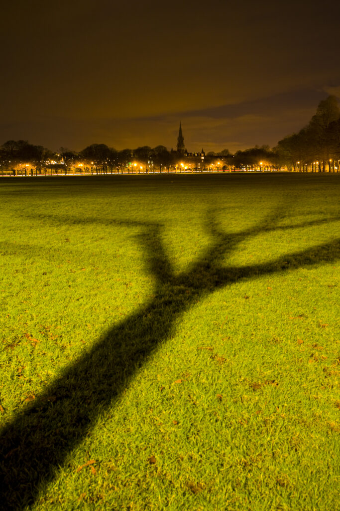 Scotland, Edinburgh, Edinburgh City. Originally a loch, the Meadows is now a large expanse of open greenery found near the centre of the city.