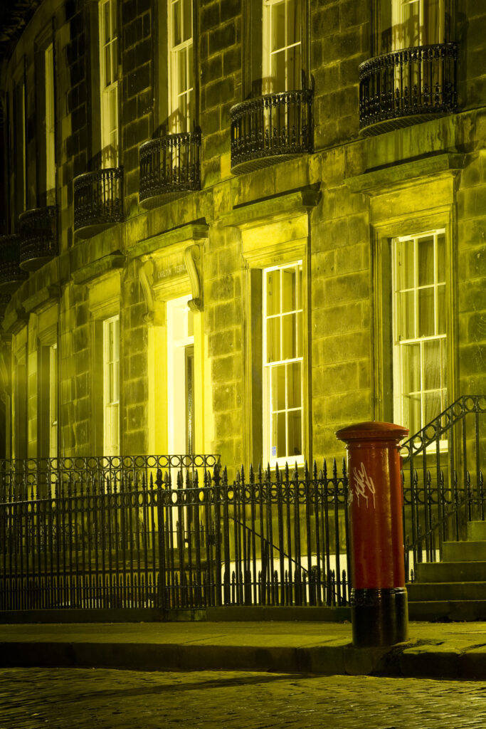 Scotland, Edinburgh, Edinburgh City. The curved frontage of the Georgian Calton Terraces, designed by William Henry Playfair.