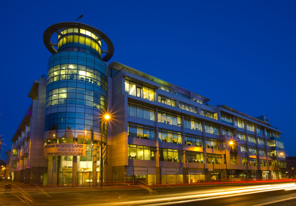 Scotland, Edinburgh, Tollcross. A modern construction on the edge of the financial district, New Uberior House located on Tollcross in the South-West of the City Centre.