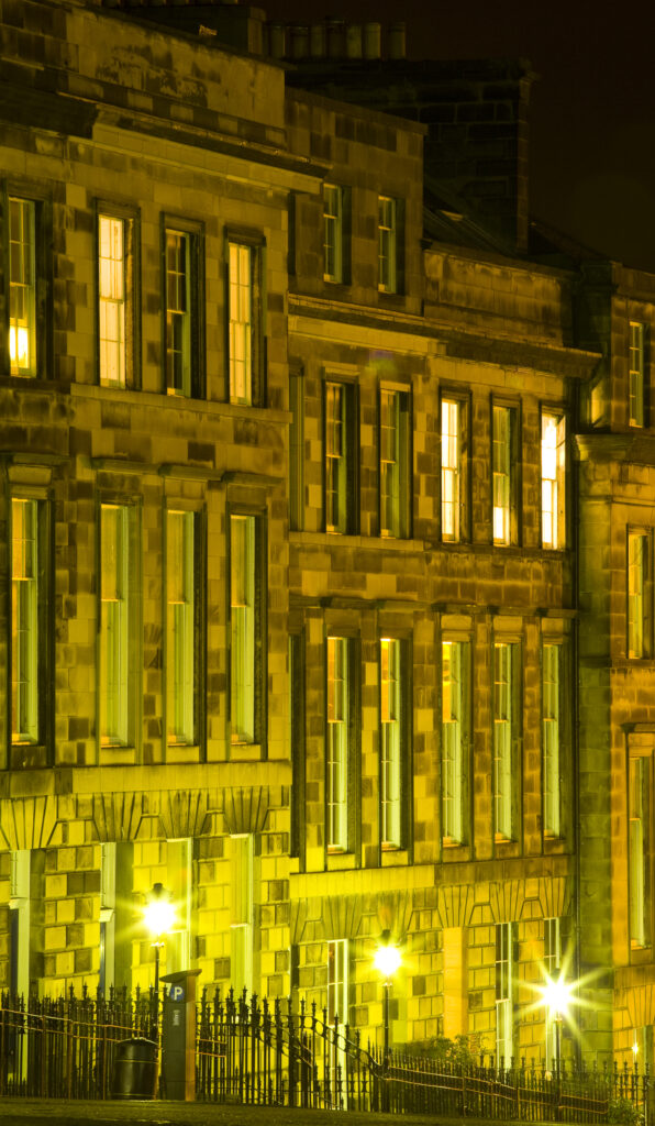 Scotland, Edinburgh, New Town. Typical Georgian architecture of buildings found in the New Town area.